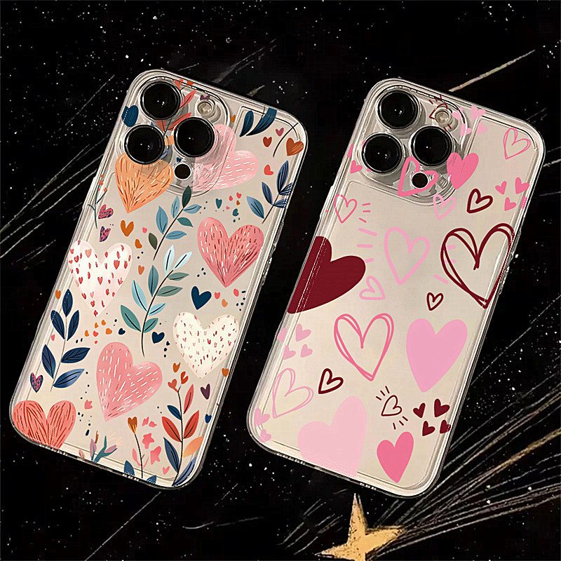 Phone Cases Online - غطاء هاتف سيليكون بتصميم قلب وأوراق