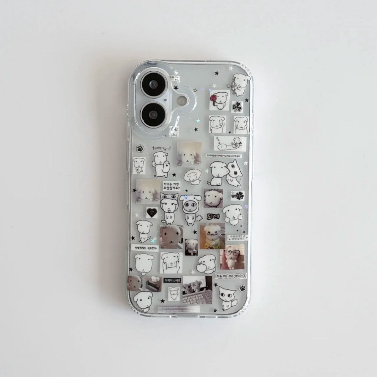 Glitter Shockproof Case - غطاء هاتف لامع بتصميم جرو كاواي