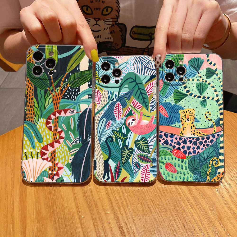 Phone Cases Zebra - الغابة الاستوائية طباعة ليوبارد الكسل واضح