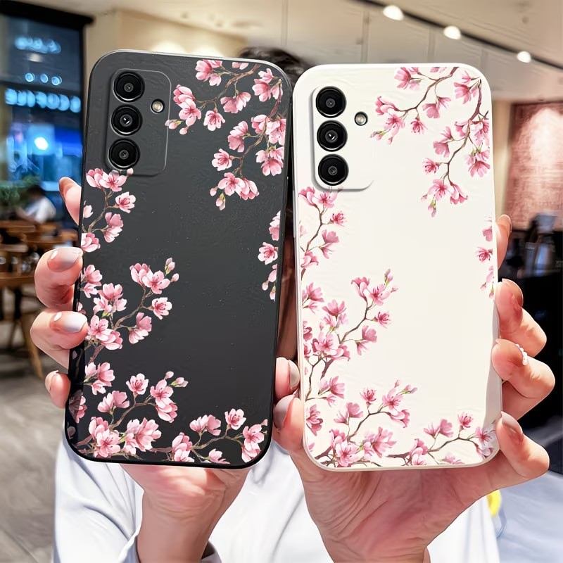 Phone Cases Pink - غطاء هاتف مطبوع عليه زهر الكرز