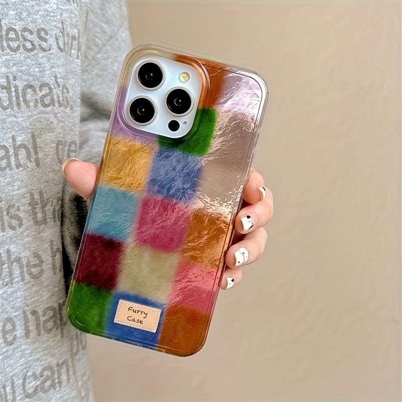 Phone Cases Iphone 17 Pro Max - غطاء هاتف بنمط مربعات ملونة بتصميم