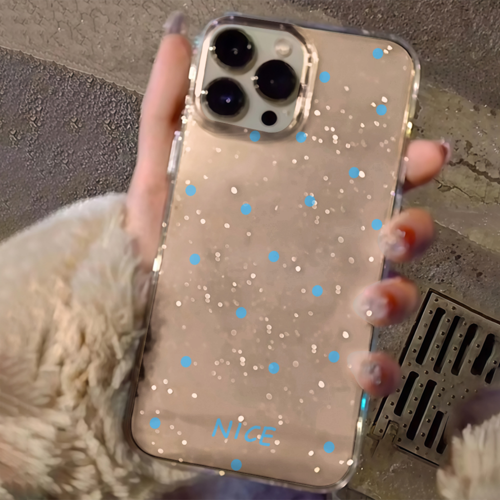 Glitter Shockproof Case - غطاء هاتف فاخر بسيط بنقاط البولكا