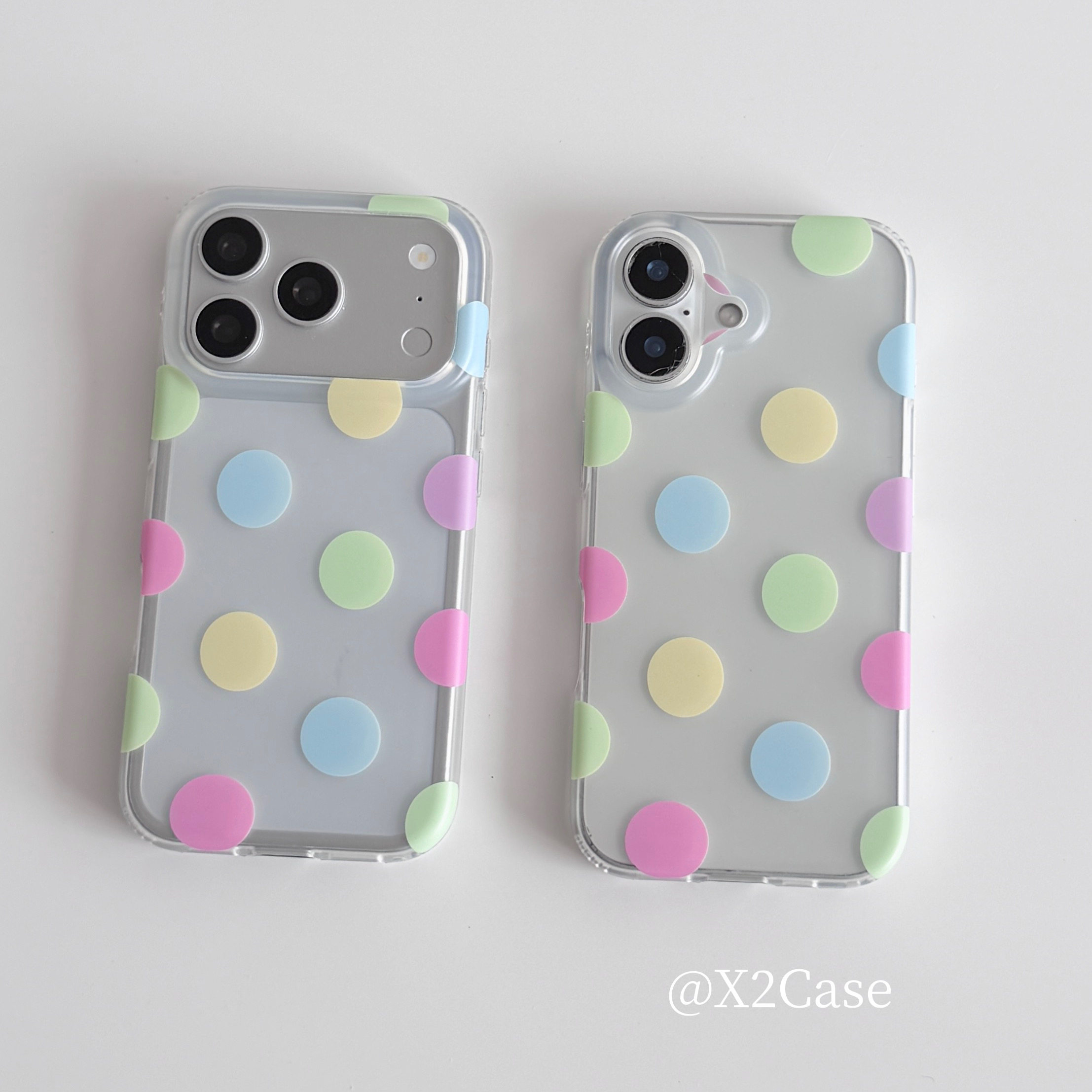 Phone Cases Rugged - غطاء هاتف كوري ملون بنقاط البولكا