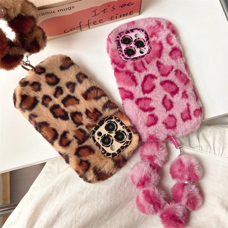 Phone Cases For Iphone 13 - غطاء هاتف أنيق بتصميم الفهد الفروي