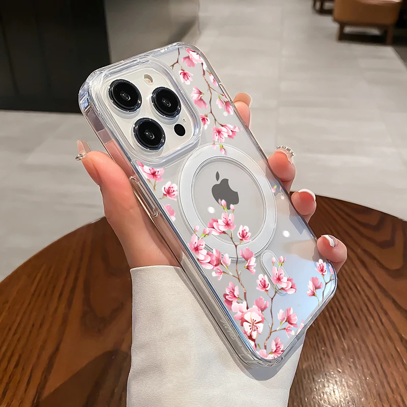 Phone Cases Pink - غطاء فاخر وردي اللون بتصميم الزهور