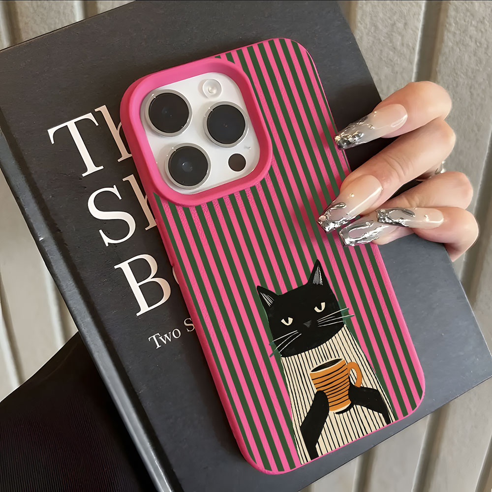 غطاء هاتف مضحك بنمط قطة وقهوة  - مراجعة Phone Cases Online وسعره