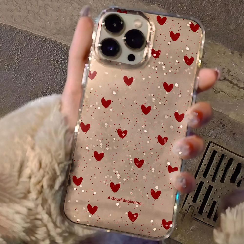 جراب هاتف شفاف بتصميم قلب الحب - مراجعة Glitter Shockproof Case وسعره