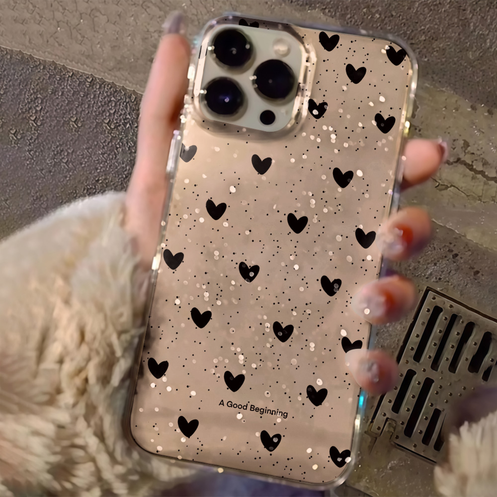 جراب هاتف شفاف بتصميم قلب الحب - مراجعة Glitter Shockproof Case وسعره