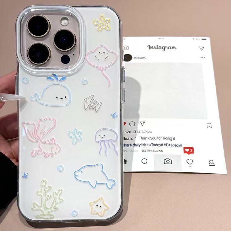 رسومات خطية من حيوانات قاع الب - مراجعة Phone Cases Drawing وسعره