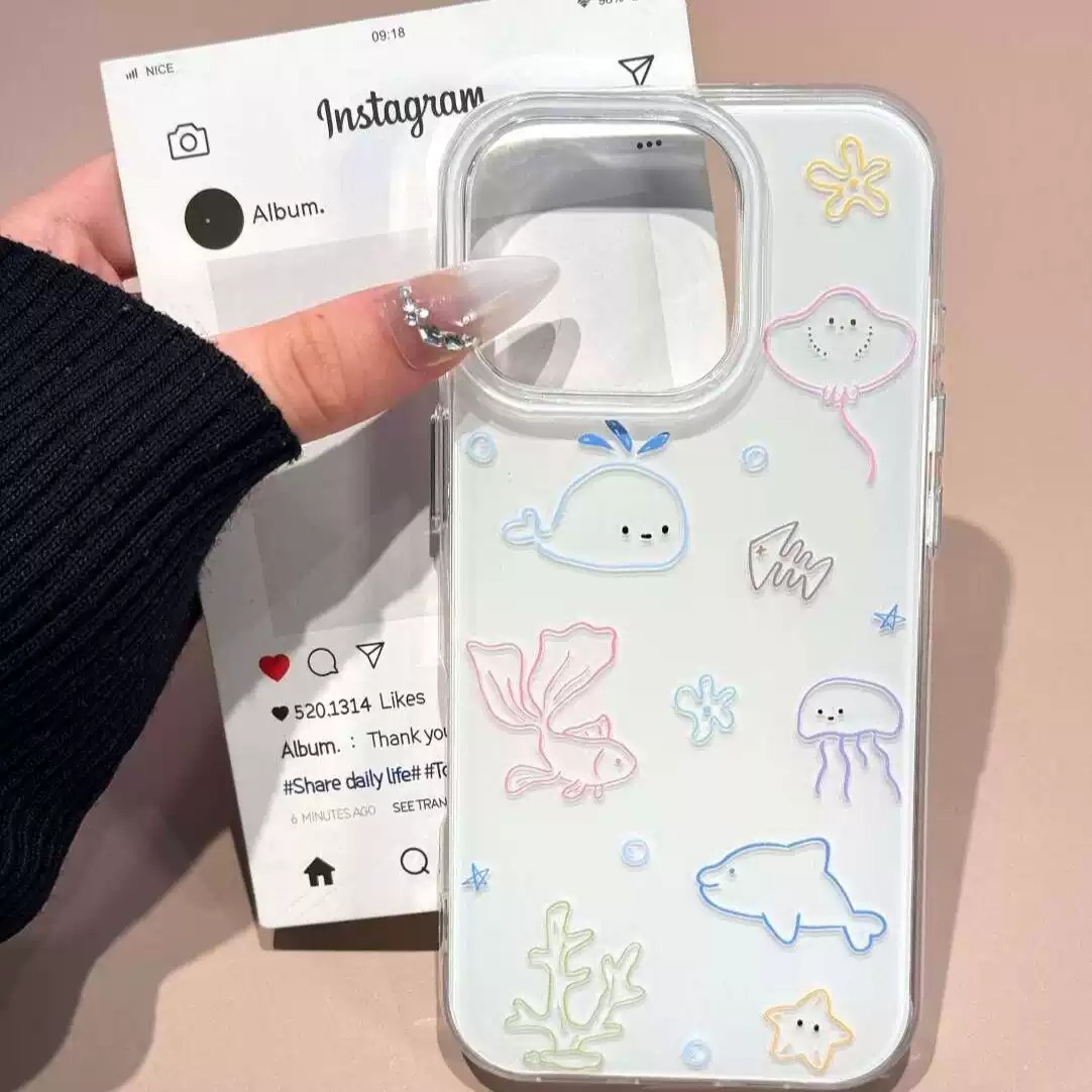 رسومات خطية من حيوانات قاع الب - مراجعة Phone Cases Drawing وسعره