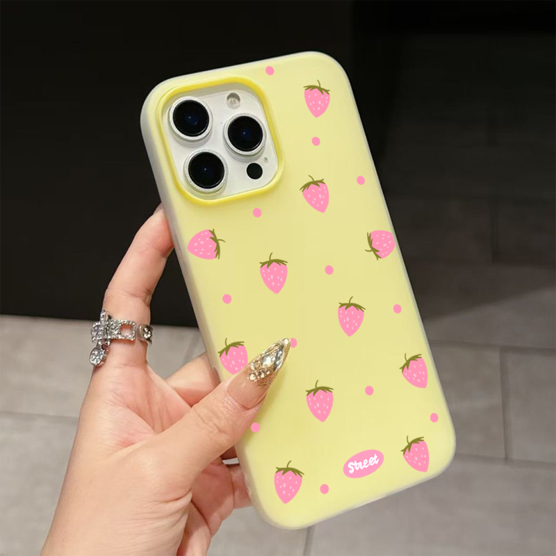 غطاء هاتف بنمط الفراولة الوردي - مراجعة Phone Cases Xiaomi Redmi 12 وسعره