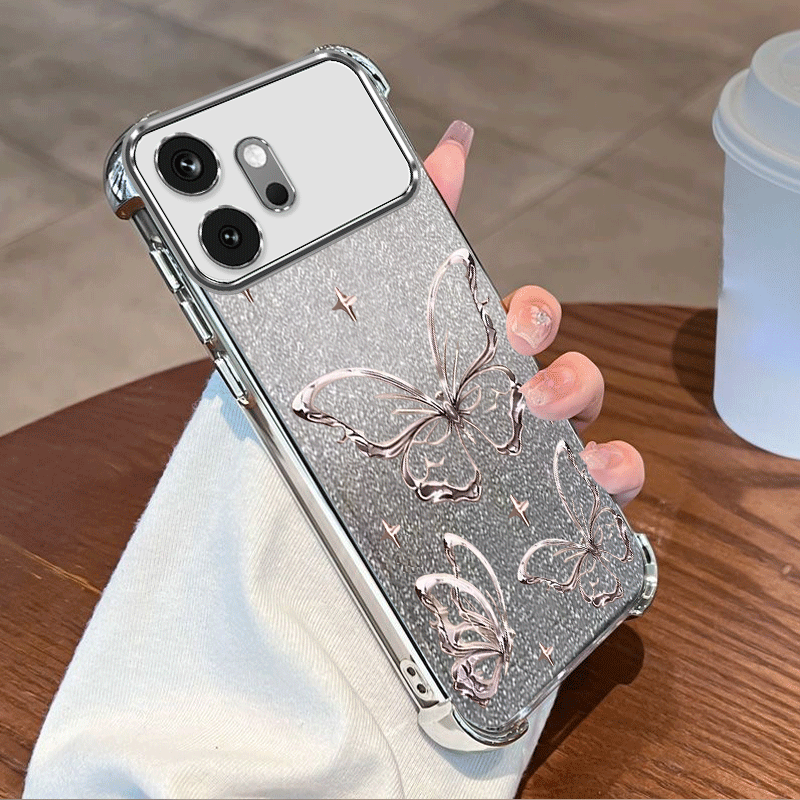 غطاء حماية لامع بتصميم فراشة م - مراجعة Glitter Shockproof Case وسعره