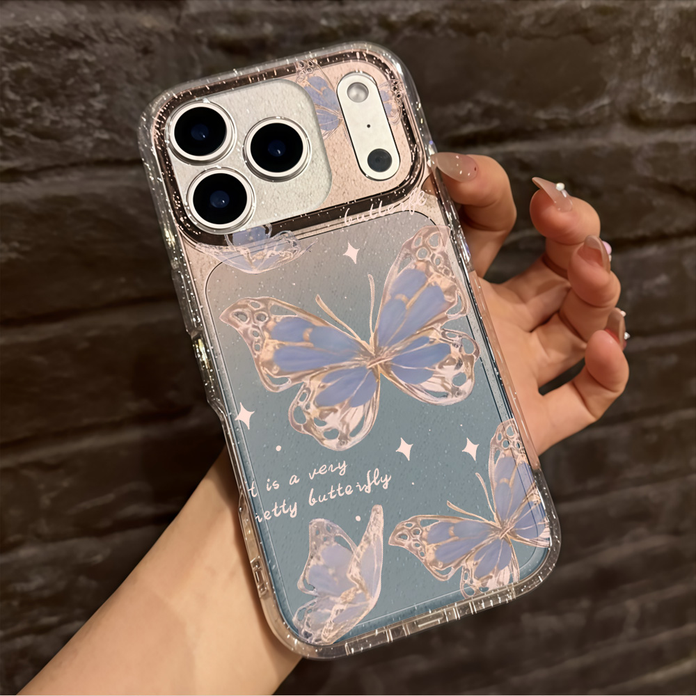 غطاء هاتف فاخر بتصميم فراشة زر - مراجعة Glitter Shockproof Case وسعره