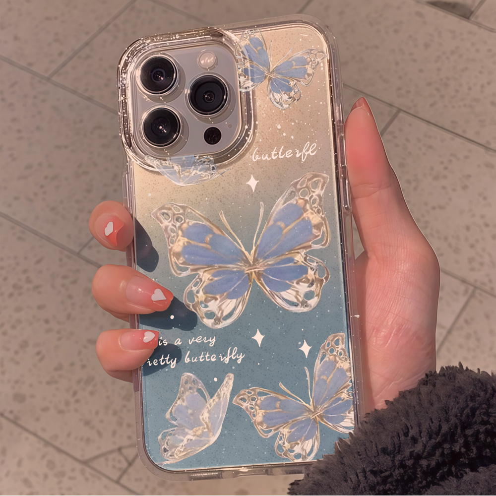 غطاء هاتف فاخر بتصميم فراشة زر - مراجعة Glitter Shockproof Case وسعره