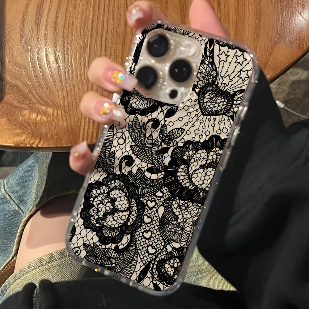جراب هاتف شفاف بتصميم زهور الد - مراجعة Glitter Shockproof Case وسعره