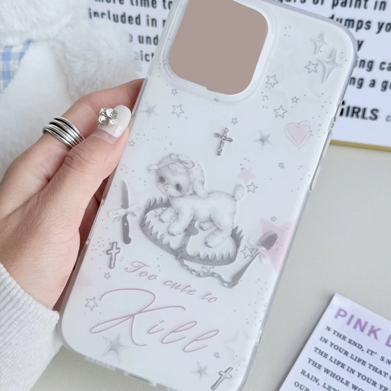 غطاء هاتف كوري Y2k بتصميم خروف - مراجعة Phone Cases Pink وسعره