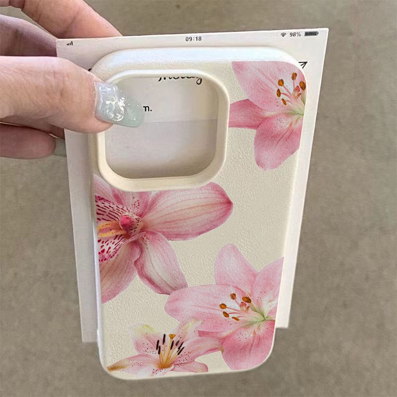 الوردي زنبق ليتشي الملمس قضية  - مراجعة Phone Cases Galaxy S25 وسعره