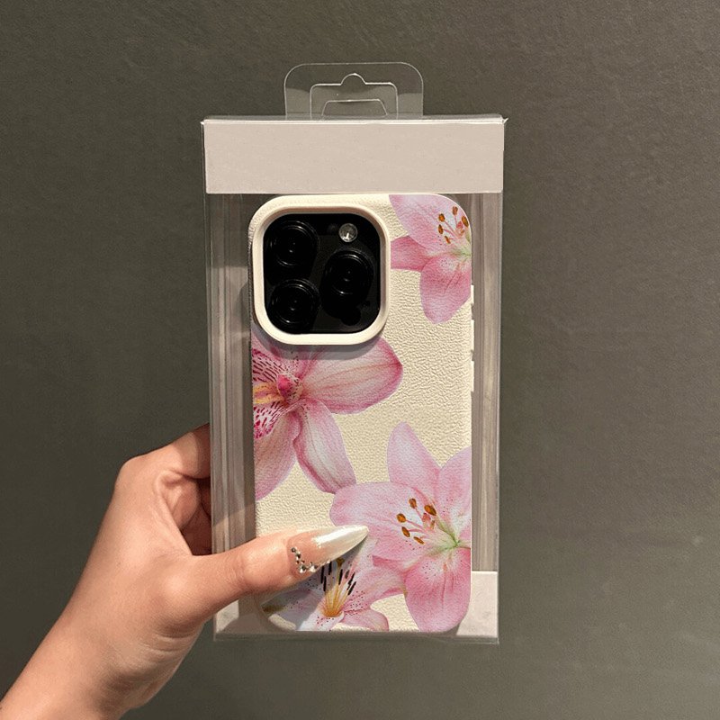 الوردي زنبق ليتشي الملمس قضية  - مراجعة Phone Cases Galaxy S25 وسعره