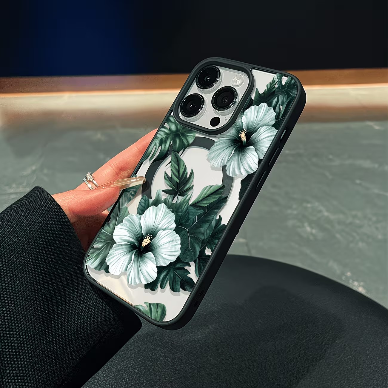 غطاء هاتف شفاف بتصميم زهور خضر - مراجعة Phone Cases Online وسعره