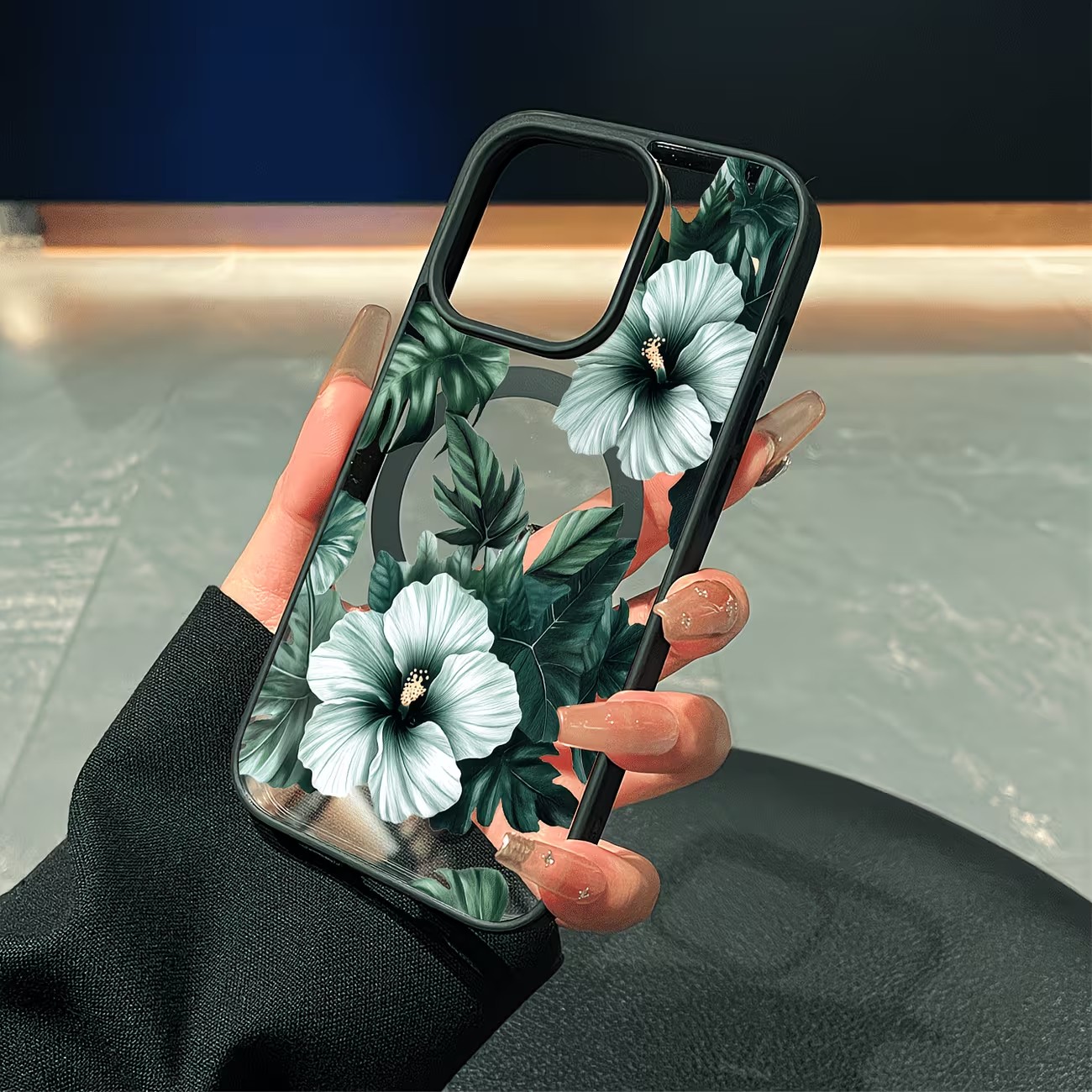 غطاء هاتف شفاف بتصميم زهور خضر - مراجعة Phone Cases Online وسعره